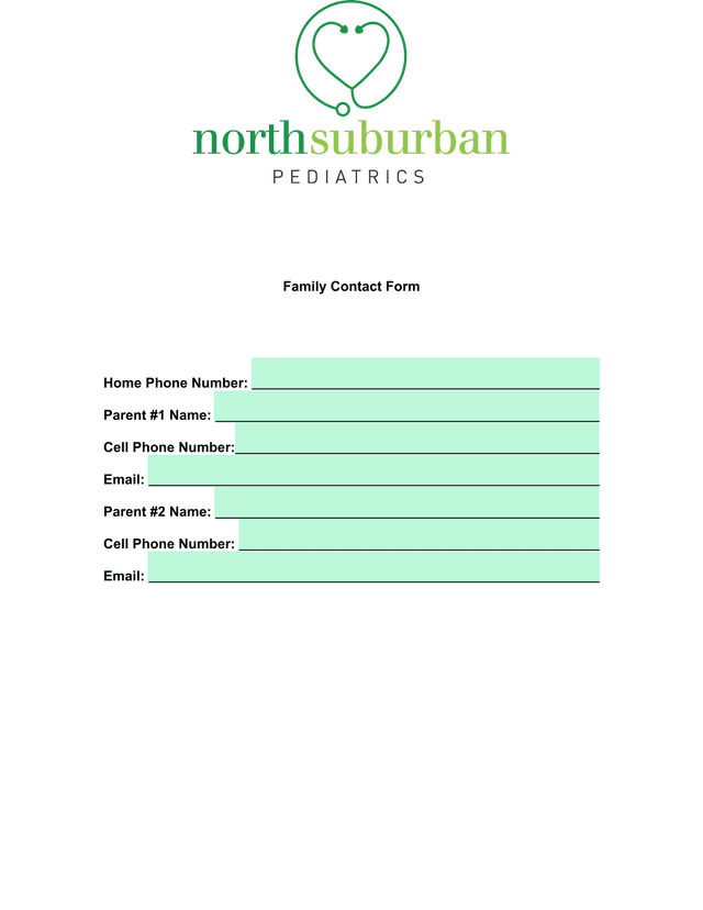 Family Contact Form screenshot