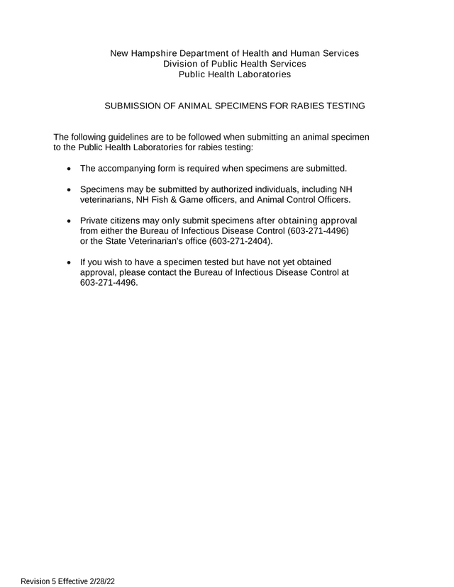 SUSPECT RABIES INFORMATION FORM screenshot