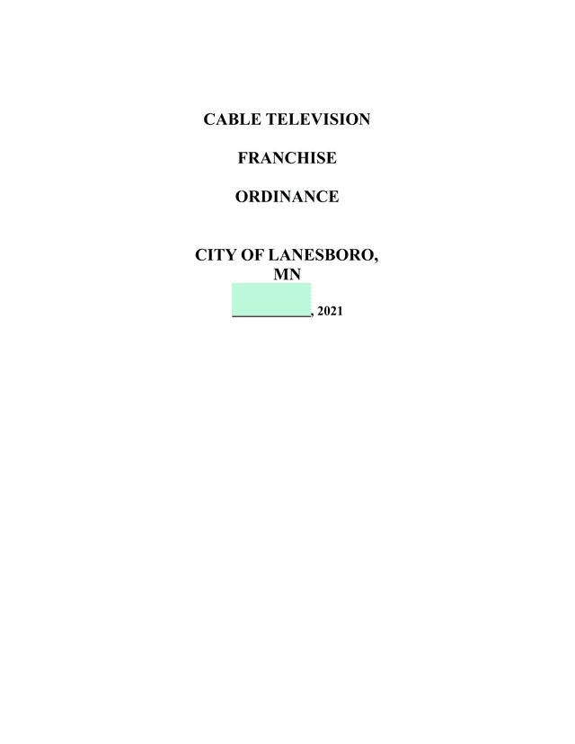 Cable Television Franchise Ordinance screenshot
