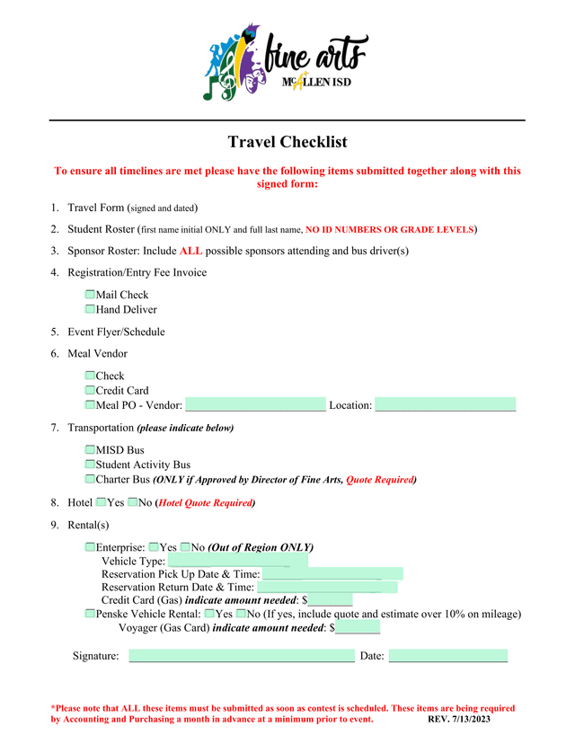 Travel Checklist screenshot