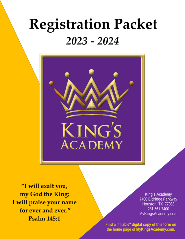 KingS Academy Student Registration Form screenshot
