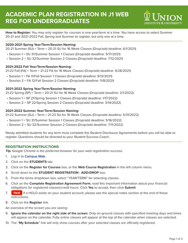 Registration Instructions screenshot