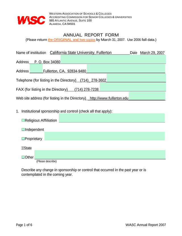WASC Annual Report 2007 screenshot