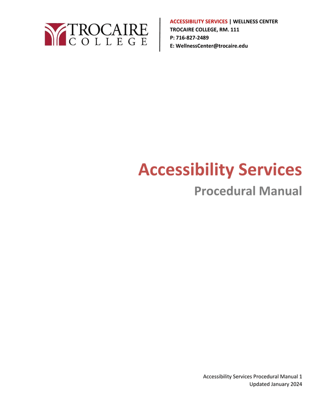 Accessibility Services Procedural Manual screenshot