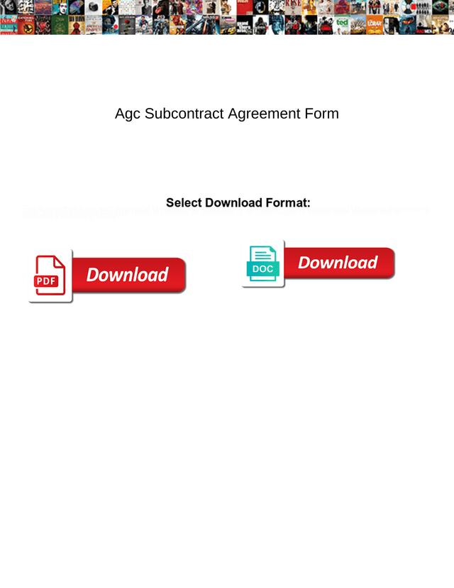 Agc Subcontract Agreement Form screenshot