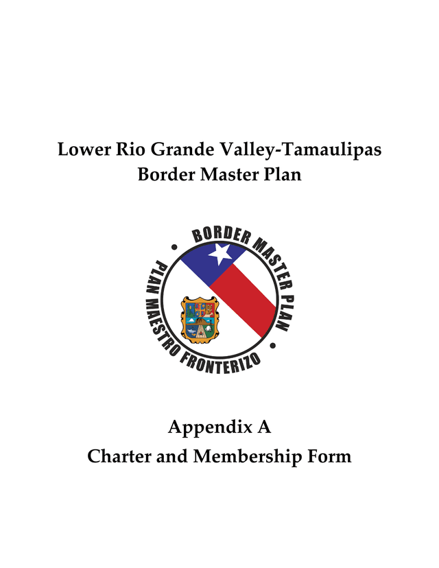 Lower Rio Grande Valley Tamaulipas Border Master Plan Charter And Membership Form screenshot