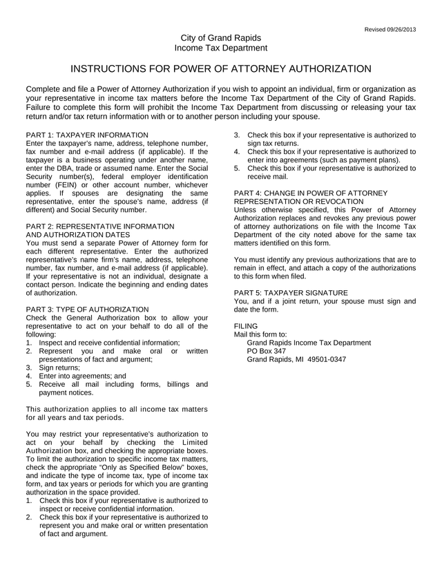 Power Of Attorney Authorization screenshot