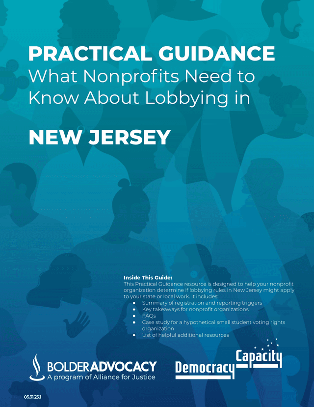 Practical Guidance Lobbying Rules For Nonprofits In New Jersey screenshot