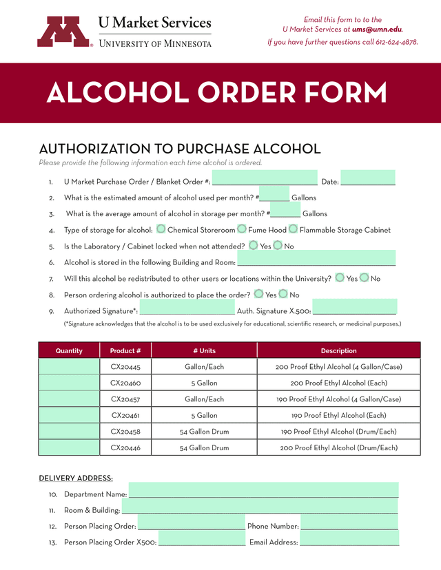 Authorization To Purchase Alcohol screenshot