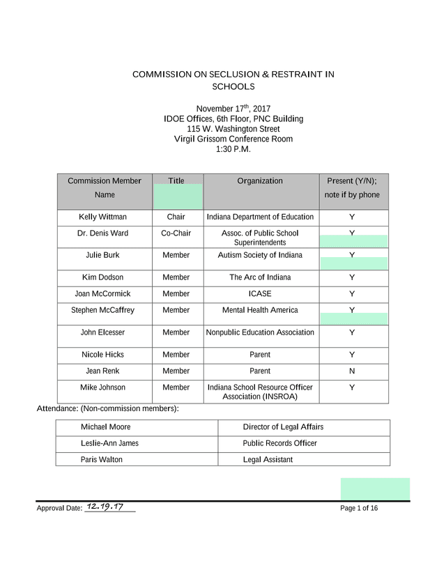 Commission On Seclusion  Restraint In Schools Meeting Minutes screenshot