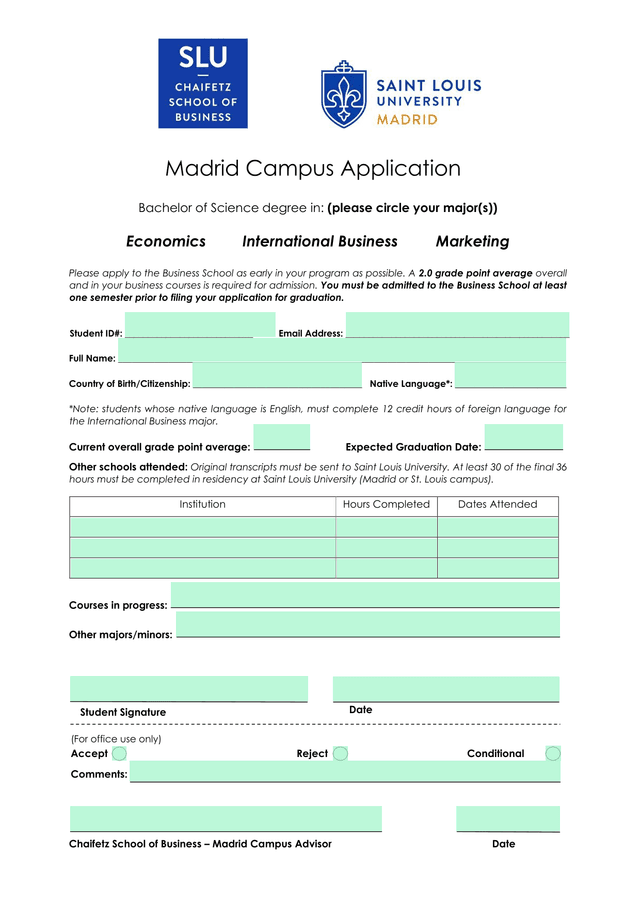 Madrid Campus Application screenshot