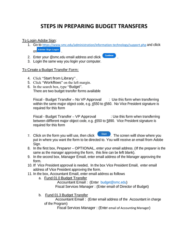 STEPS IN PREPARING BUDGET TRANSFERS screenshot