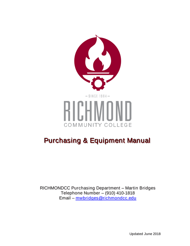 Purchasing  Equipment Manual screenshot