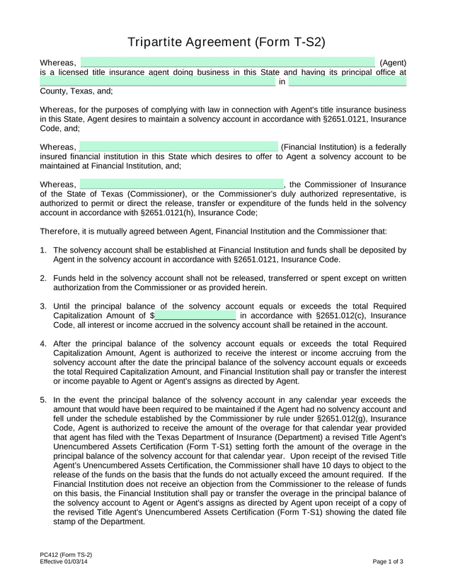 Tripartite Agreement (Form T S2) screenshot