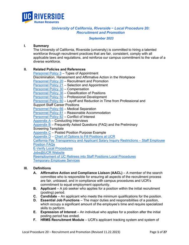 Local Procedure 20  Recruitment And Promotion screenshot