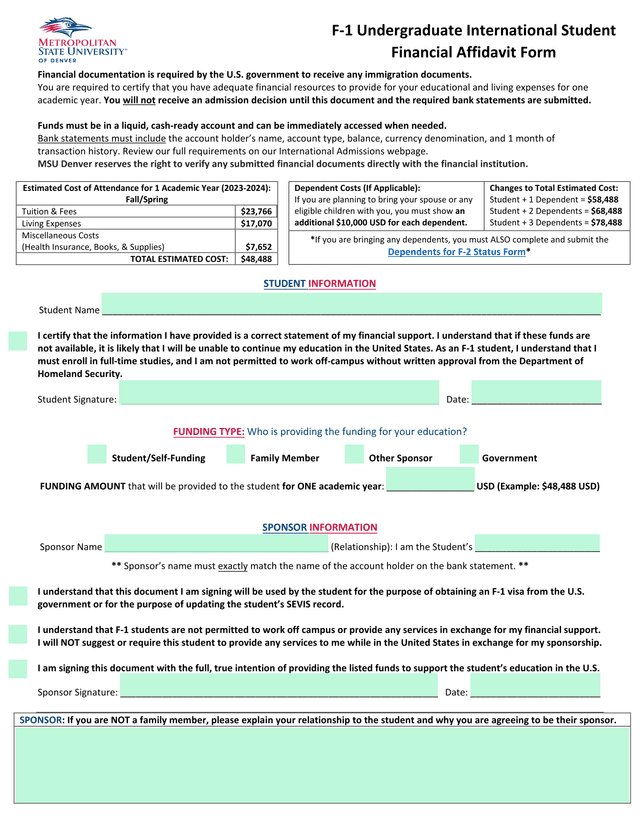 Financial Documentation For International Student Admission screenshot