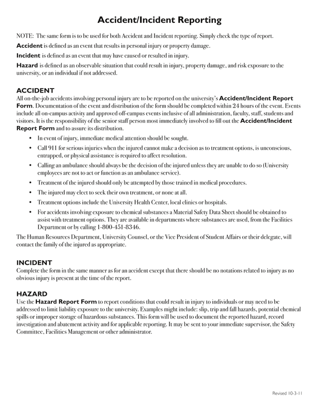 AccidentIncident Reporting Form screenshot