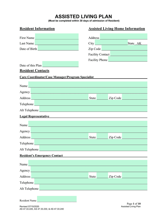 Assisted Living Plan screenshot