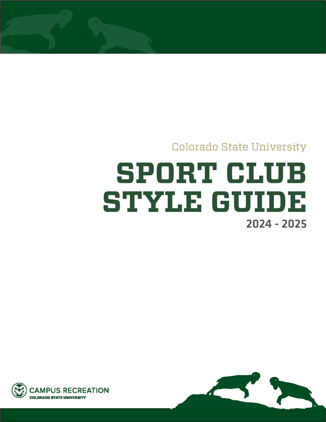 Colorado State University Sport Club Style Guide screenshot