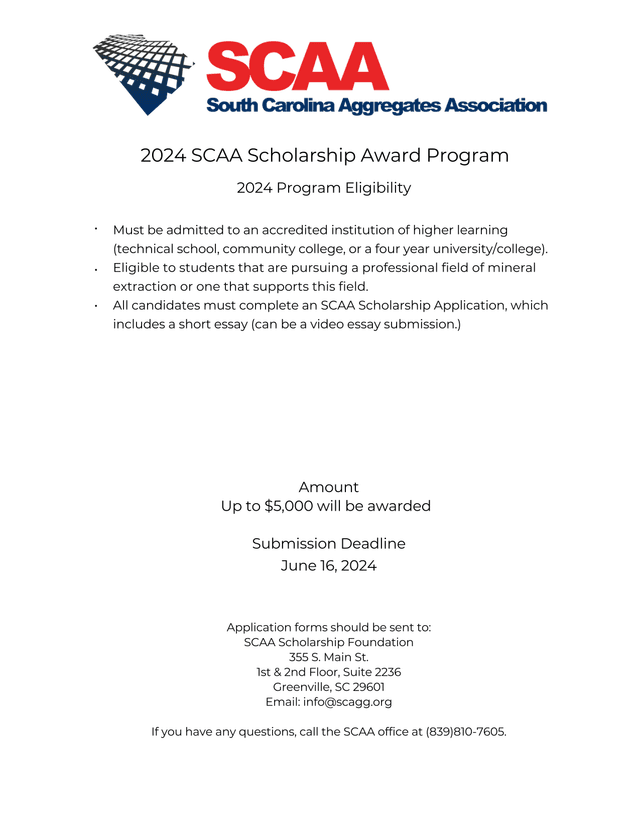 2024 SCAA Scholarship Award Program screenshot