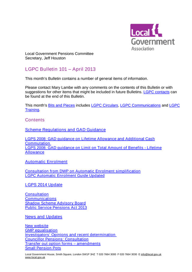 LGPC Bulletin 101 screenshot