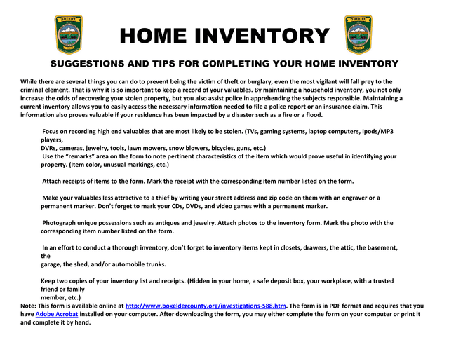 HOME INVENTORY screenshot