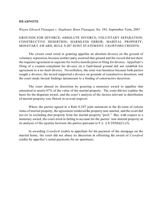 Wayne Edward Flanagan V. Stephanie Bonn Flanagan screenshot