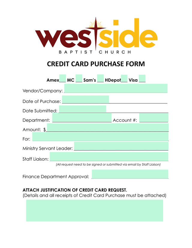 Credit Card Purchase Form screenshot