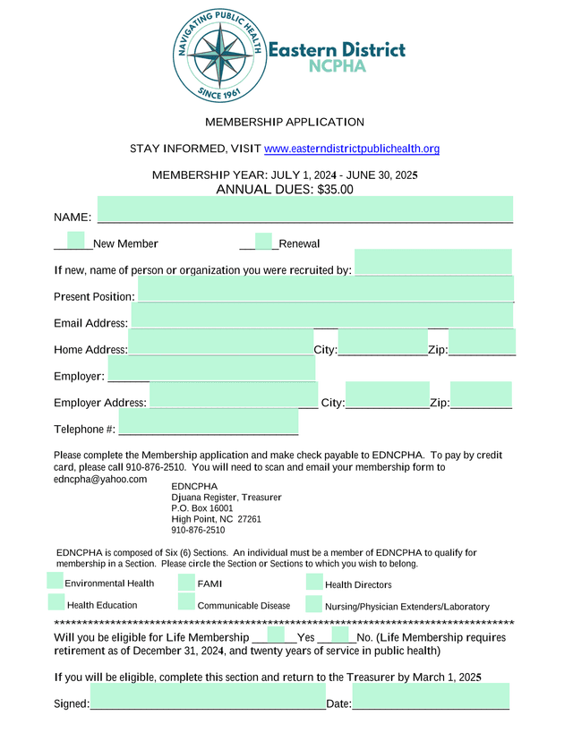 MEMBERSHIP APPLICATION screenshot