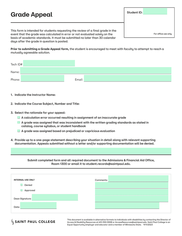 Grade Appeal screenshot