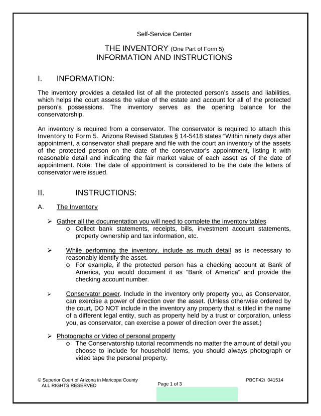 THE INVENTORY (One Part Of Form 5) screenshot