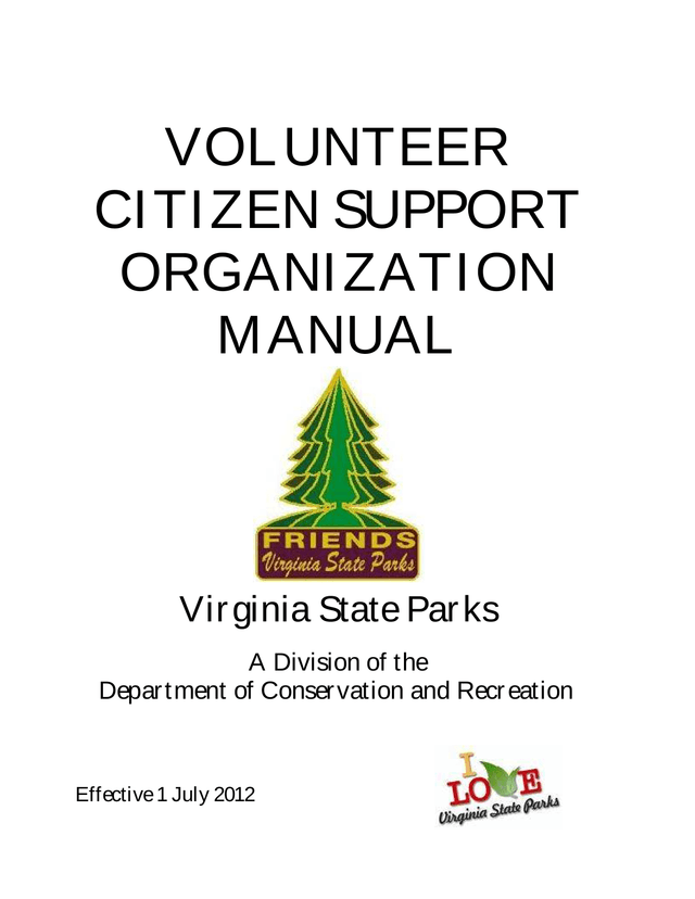 Volunteer Citizen Support Organization Manual screenshot