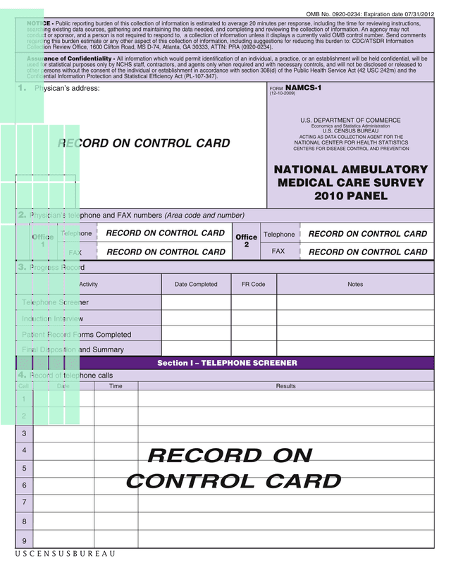 National Ambulatory Medical Care Survey screenshot