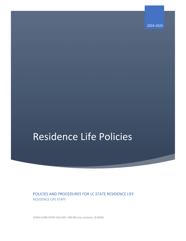 Residence Life Policies screenshot