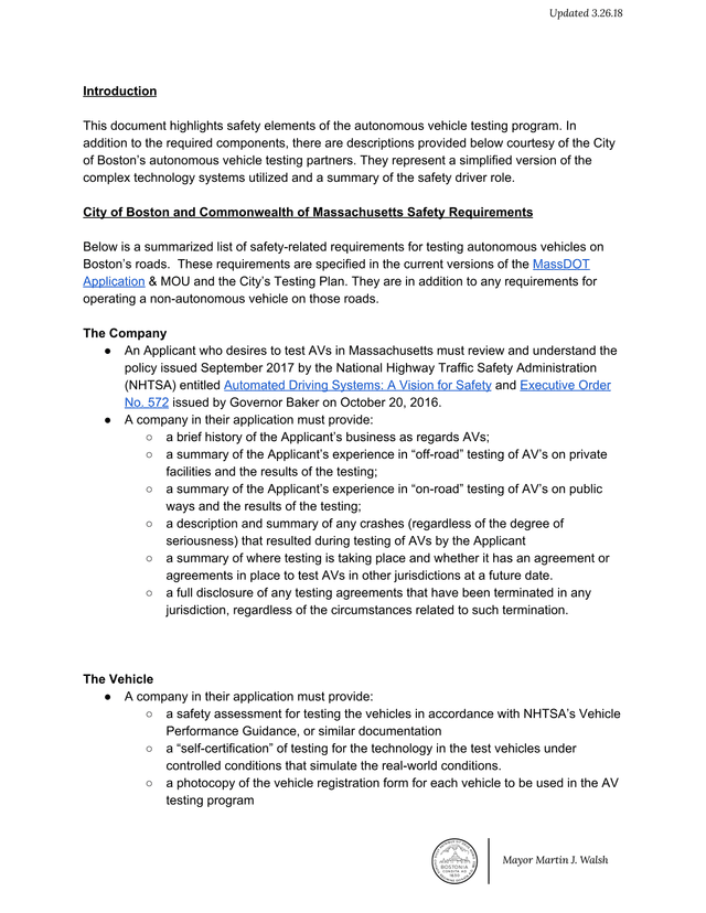 Autonomous Vehicle Testing Safety Requirements screenshot