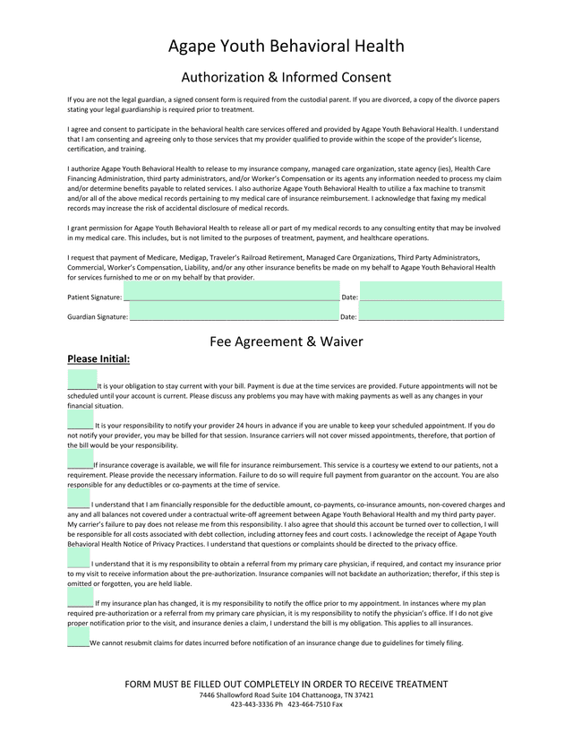 Authorization  Informed Consent screenshot