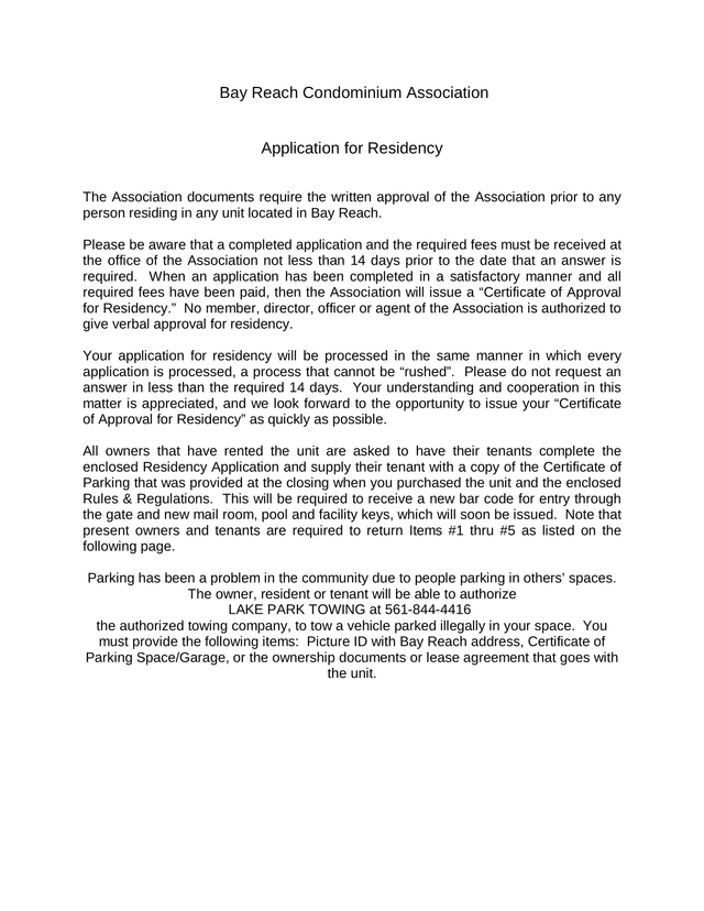 Application For Residency screenshot