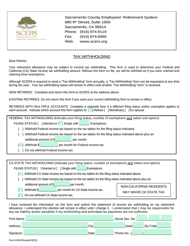 TAX WITHHOLDING screenshot
