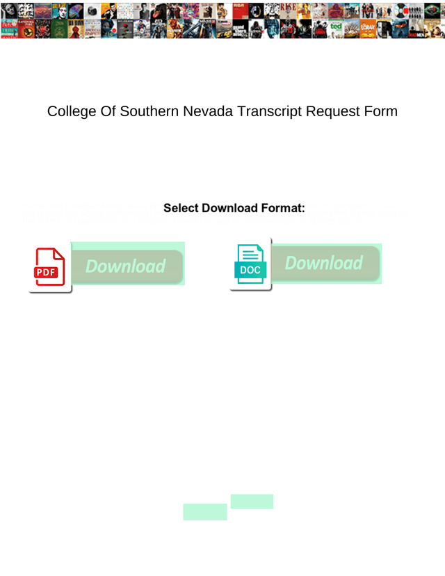 College Of Southern Nevada Transcript Request Form screenshot