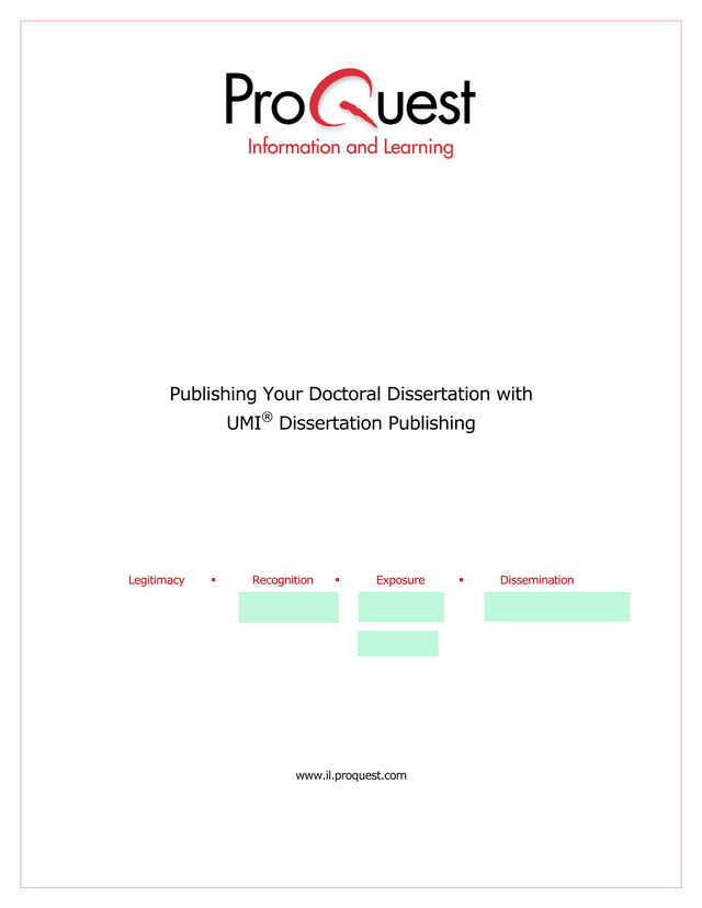 Publishing Your Doctoral Dissertation With UMI Dissertation Publishing screenshot