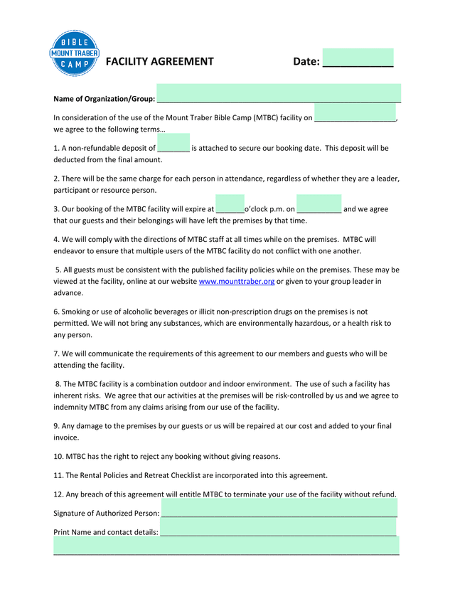 Facility Agreement screenshot