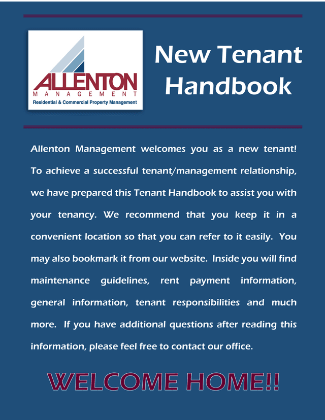 New Tenant Handbook screenshot
