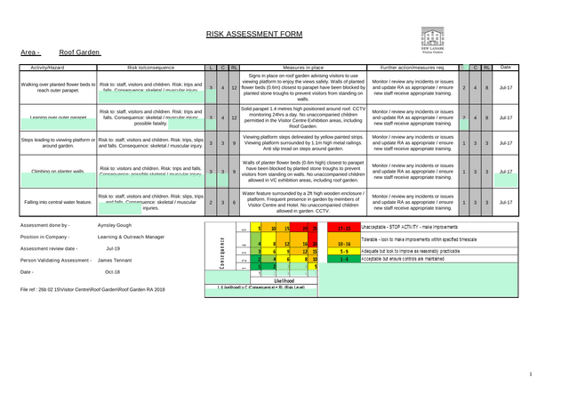 RISK ASSESSMENT FORM screenshot
