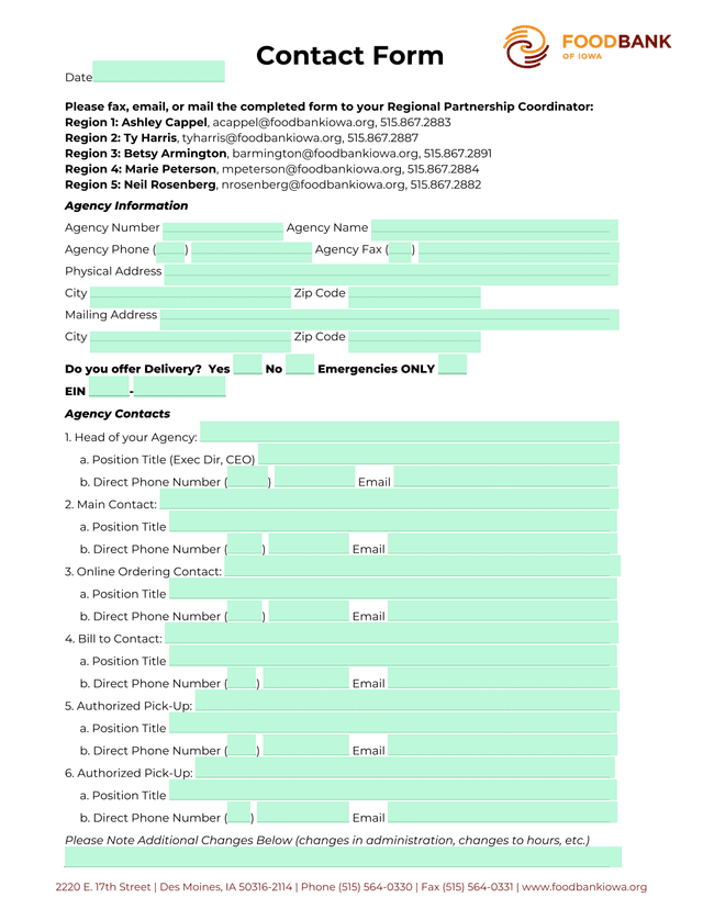 Contact Form screenshot