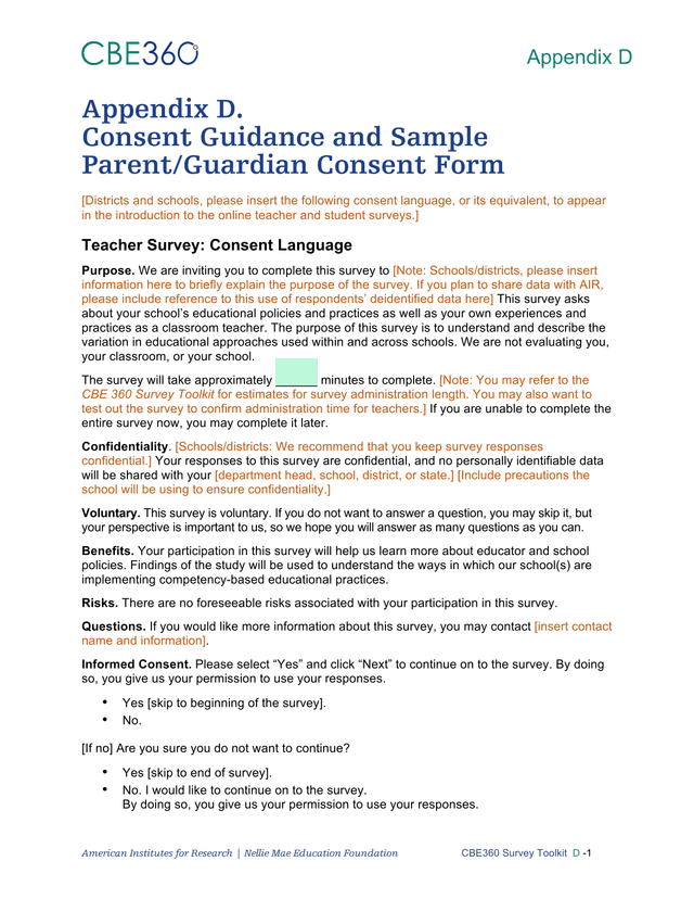 Consent Guidance And Sample ParentGuardian Consent Form screenshot