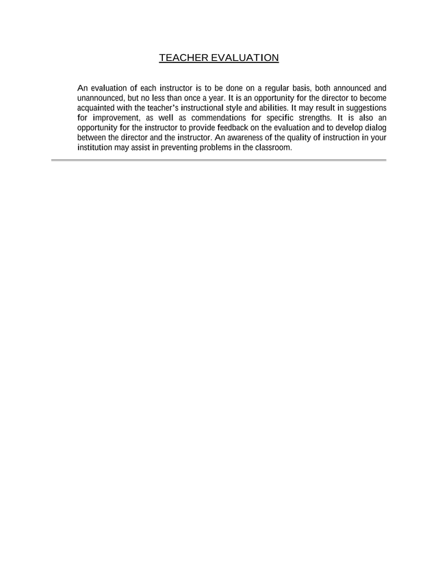 TEACHER EVALUATION screenshot