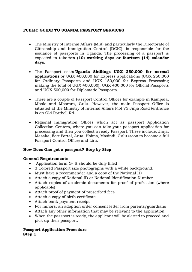 PUBLIC GUIDE TO UGANDA PASSPORT SERVICES screenshot