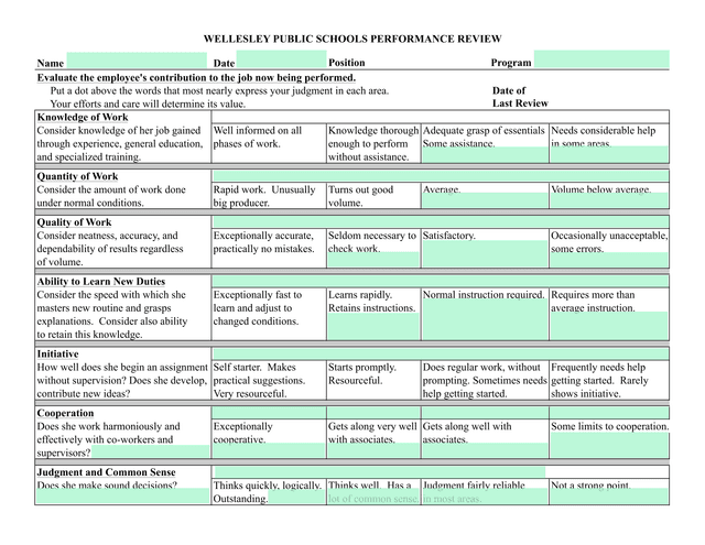 Wellesley Public Schools Performance Review screenshot