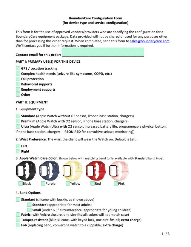 BoundaryCare Configuration Form screenshot