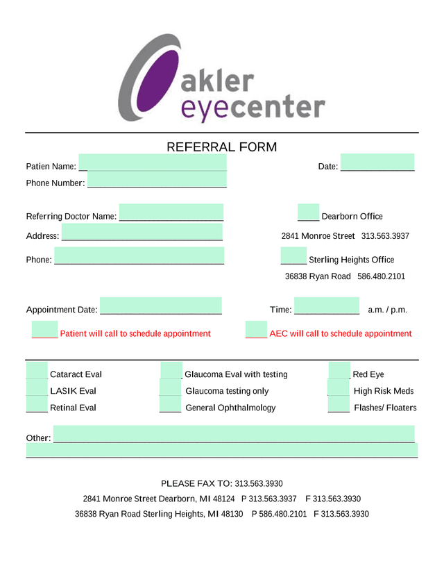 Referral Form screenshot